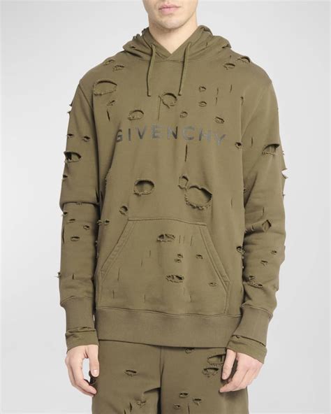 givenchy signature hoodie|givenchy men's destroyed hoodie.